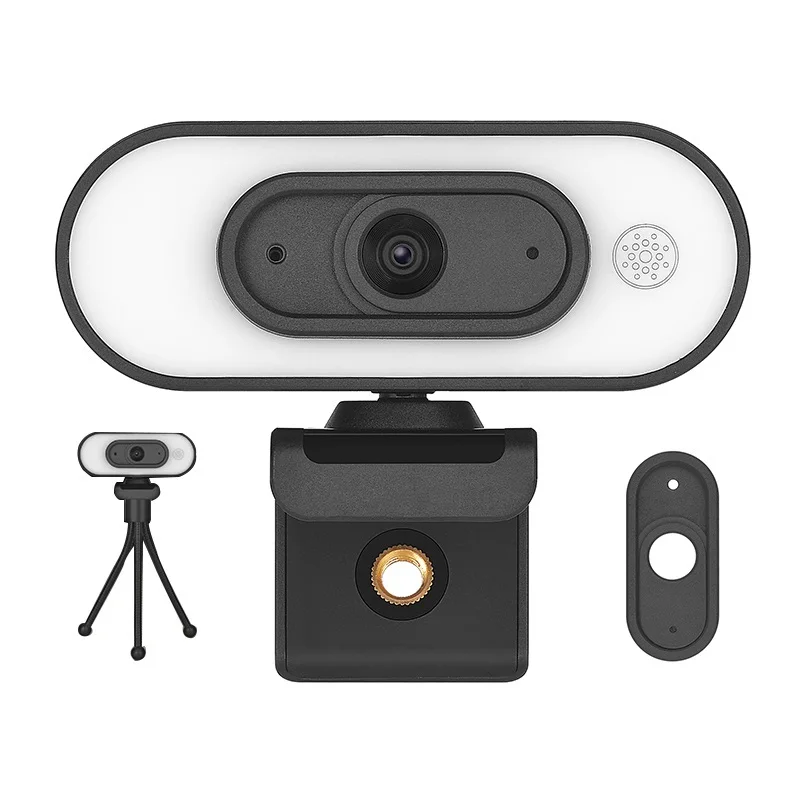 

4K Webcam For Computer Pixels Wide Angle Web Camera 3 Grades Brightness Camera with Microphones Tripod Video Conference