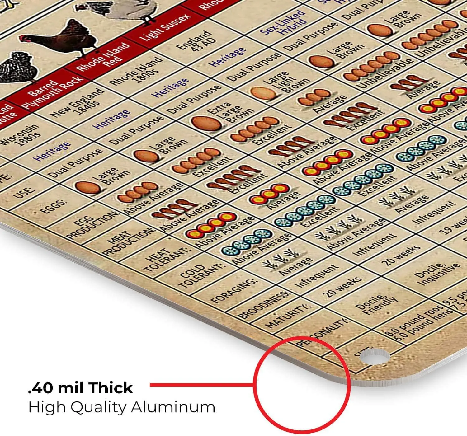 Metl Tn Sgns Chcken Knowge Detl bout для Frmer for Frends Vntge Home Ktchen Frm Grden Wll Decor 16x12 nch