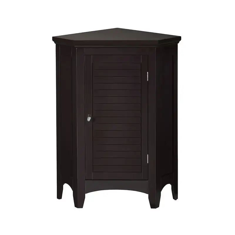 

Lovely Dark Brown Wooden Corner Floor Cabinet with Shutter Door Drawer organizers Storage organizer Kitchen storage & organizat