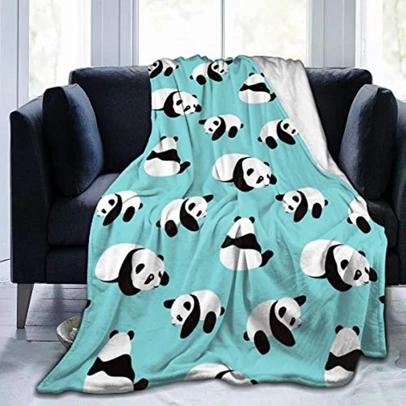 

Cute Panda Flannel Fleece Bed Blanket Throw Blanket Lightweight Cozy Plush Blanket for Bedroom Living Rooms Sofa Couch 50"x40"