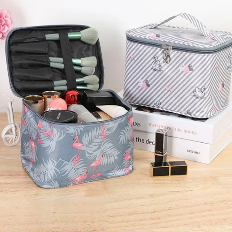 

Travel Women Cosmetic Storage Bag Waterproof Professional Makeup Case Large Oxford Organizer Pouch Zipper Compartment Beauty Box