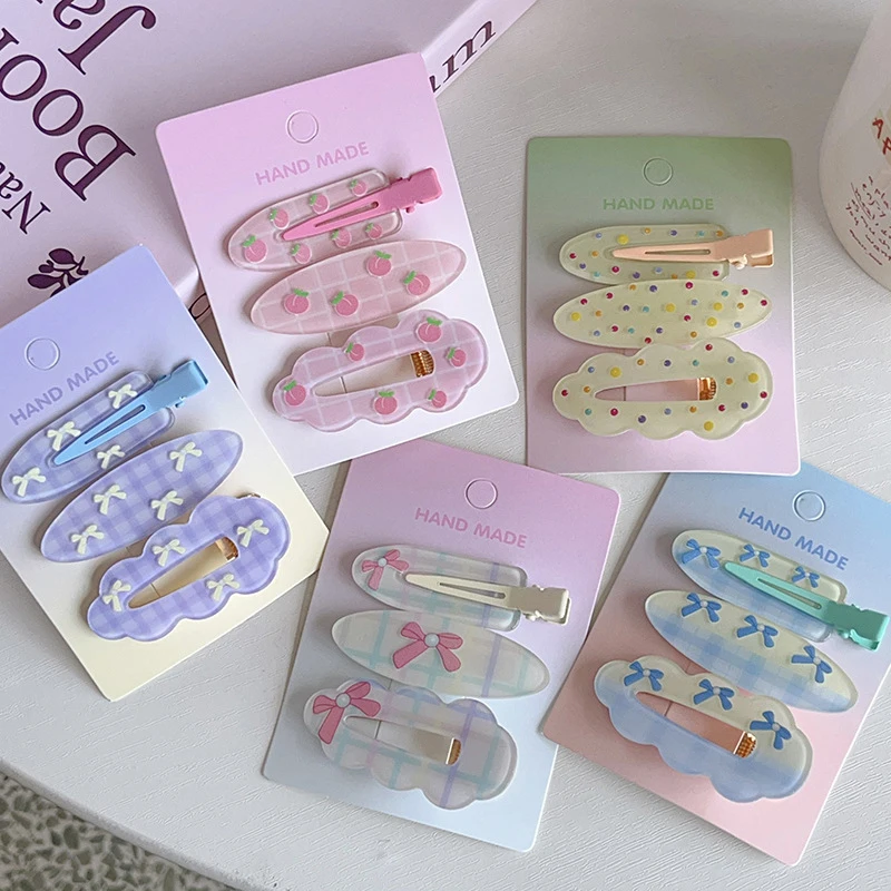 3 шт. заколка для волос с бантом и волнистым облаком универсальная в виде утконоса