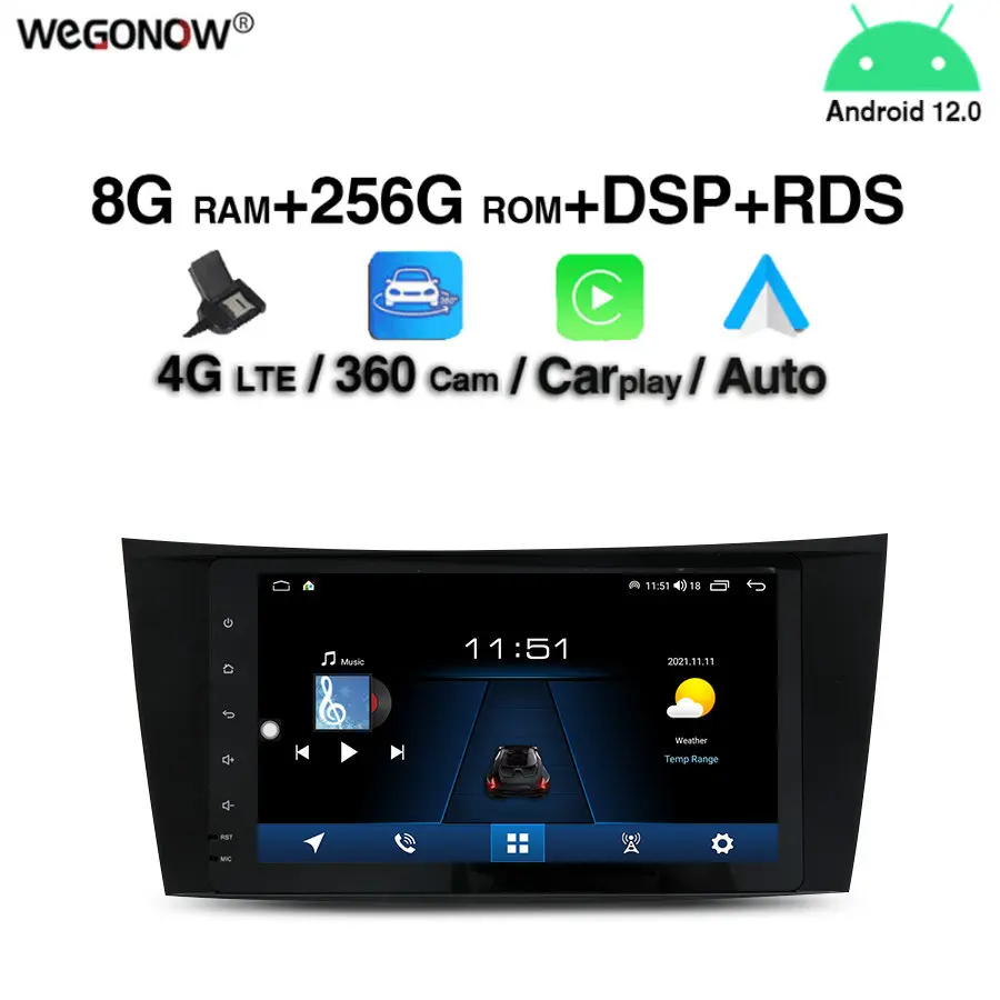 

7862 8G+256G DSP Carplay Auto Android 12.0 SIM IPS Car DVD Player GPS WIFI Bluetooth 5.0 RDS Radio For Benz W211 W463 W219 W209