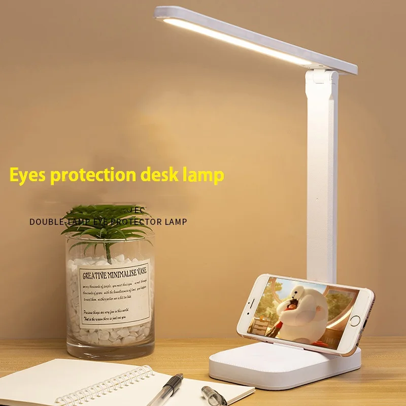

LED Table Lamp Eyes Protection Touch Dimmable LED Desk Light Student Dormitory Bedroom Study Reading USB Rechargable Desk Lamps