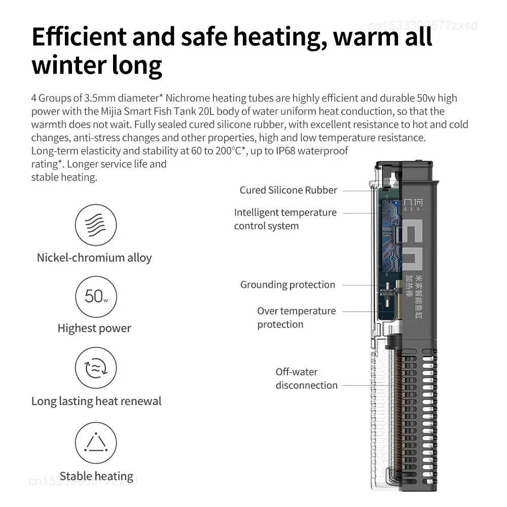 Нагревательный стержень для аквариума 50 Вт умного Xiaomi Mijia умный постоянный