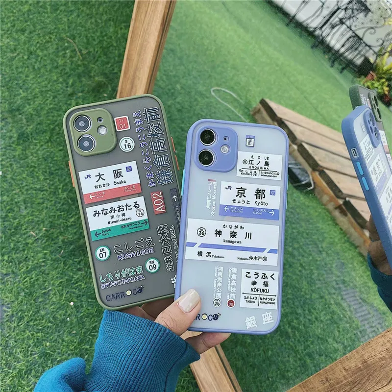 jamular hot japan tokyo ginza art label phone case for iphone 13 11 pro 12 xs max se 20 xr x 7 8 clear hard matte cover coque free global shipping