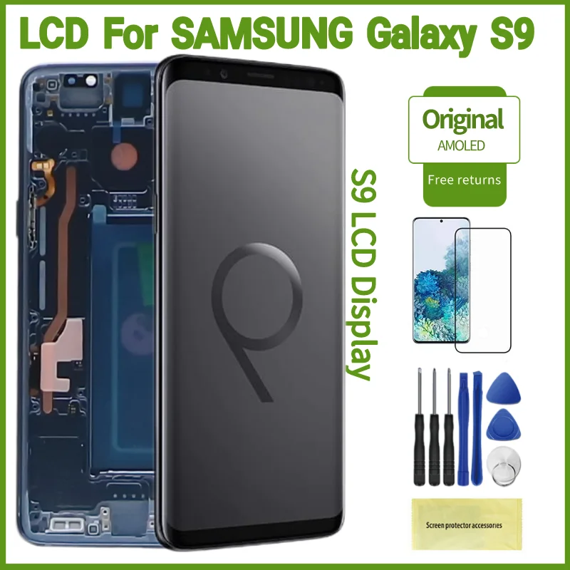 Original S9 LCD Display For Samsung Galaxy S9 Screen G960 G960F G9600 G960F/DS With Frame 5.8
