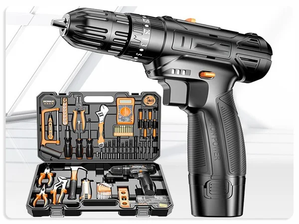 

Новинка 2021 г., милая Бытовая ударная ручная дрель, инструмент, электрическая отвертка, перезаряжаемая для игр, металлическая брикет