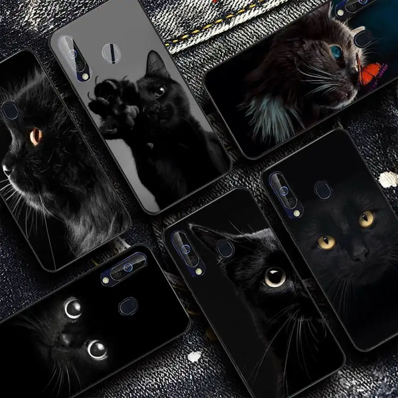 Black Cat Phone Case for Samsung A51 01 50 71 21S 70 31 40 30 10 20 S E 11 91 A7 A8 2018