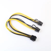8p female to 2 port dual 8pin 62p male for btc miner mining gpu graphics video card power cable cord 18awg wire 30cm