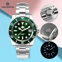 san martin diver water ghost men automatic mechanical watches sapphire crystal ceramic bezel 20bar luminous watch luxury brand
