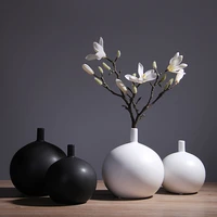 white black flower vase ceramic full round floral house ornaments elegance valentine gift ritual birthday wedding party decor