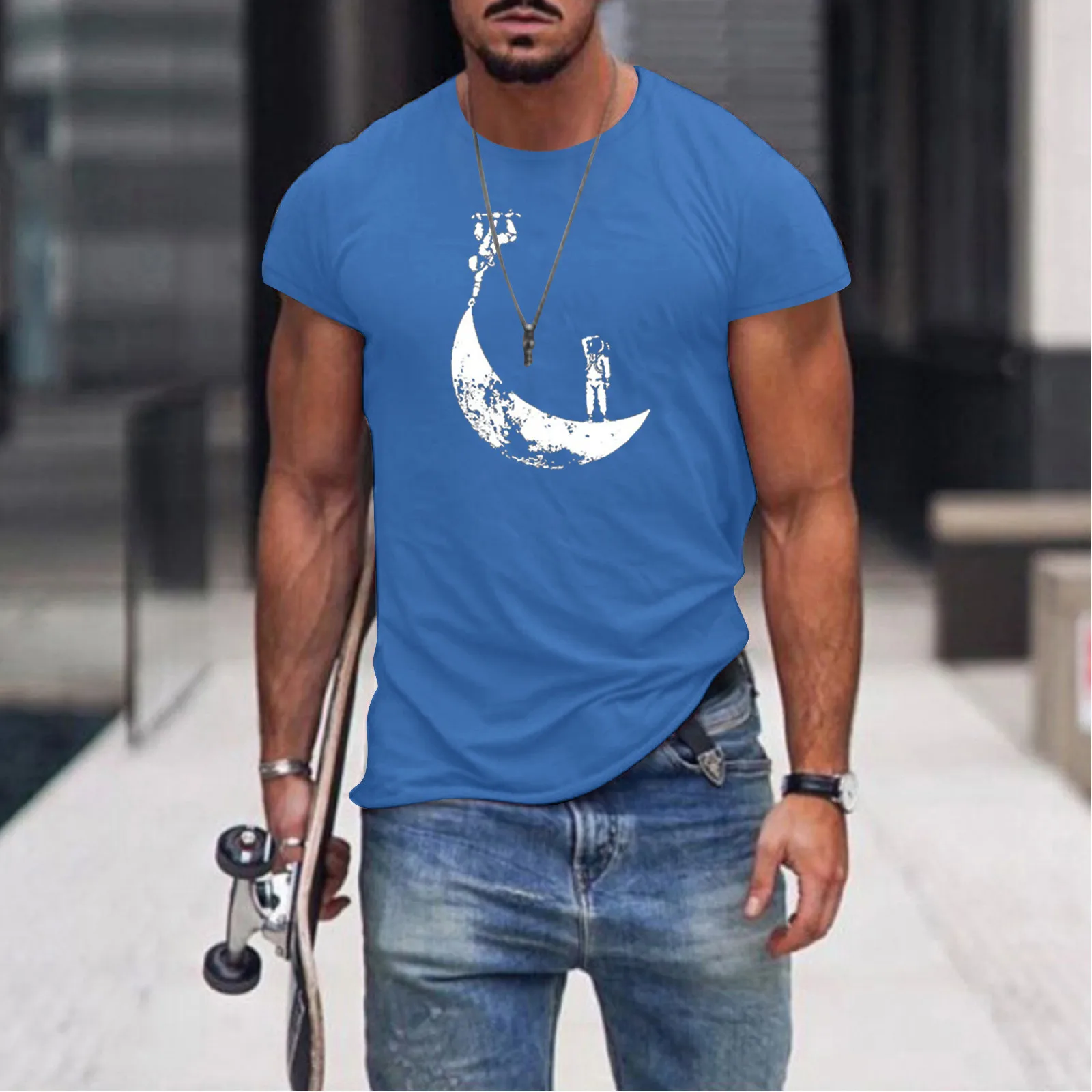 

Футболка мужская из хлопка, модная повседневная тенниска с коротким рукавом, спортивная майка, топ, лето