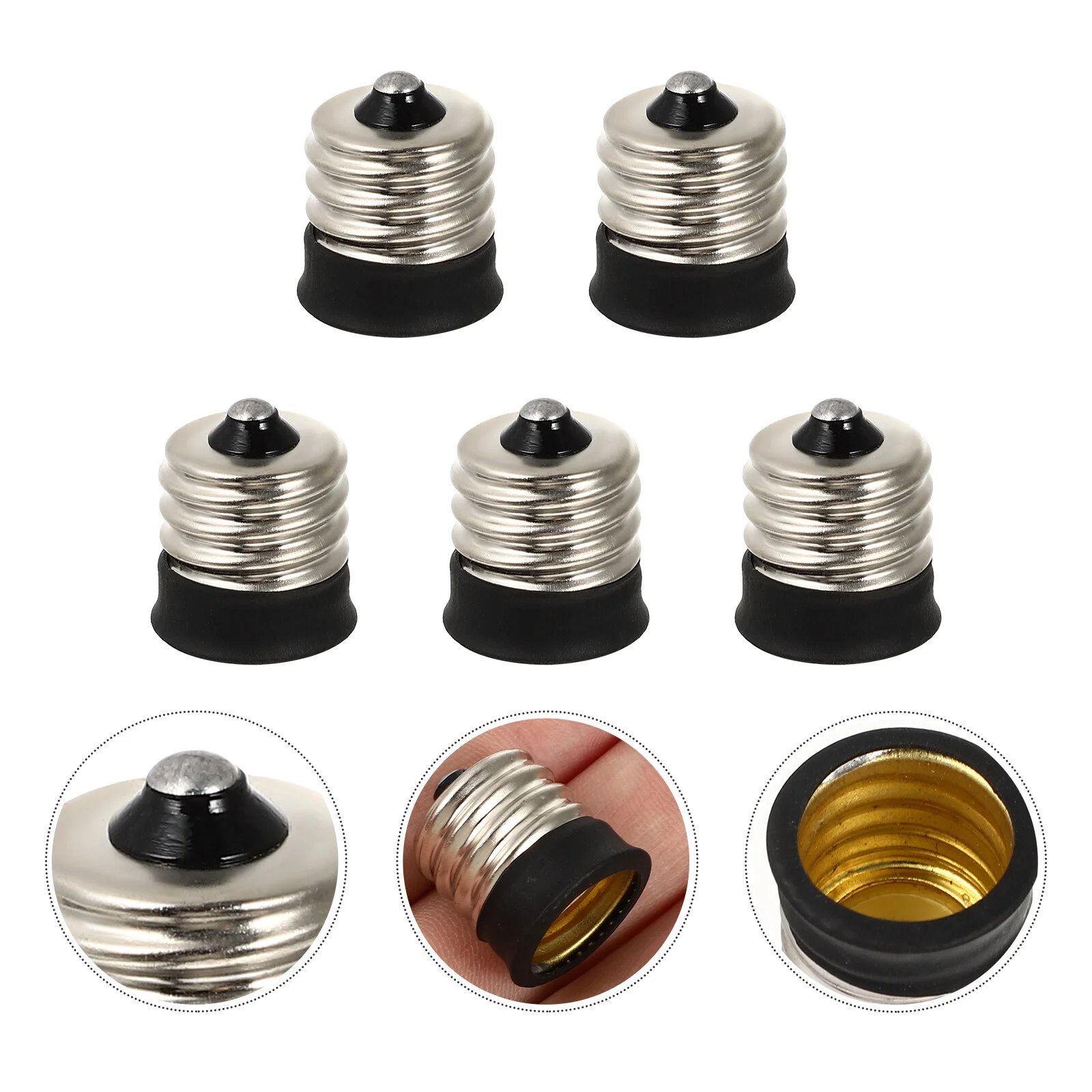 

5pcs Practical E17 to E12 Socket Adapter Copper E17 to E14 Lamp Holder Adapter