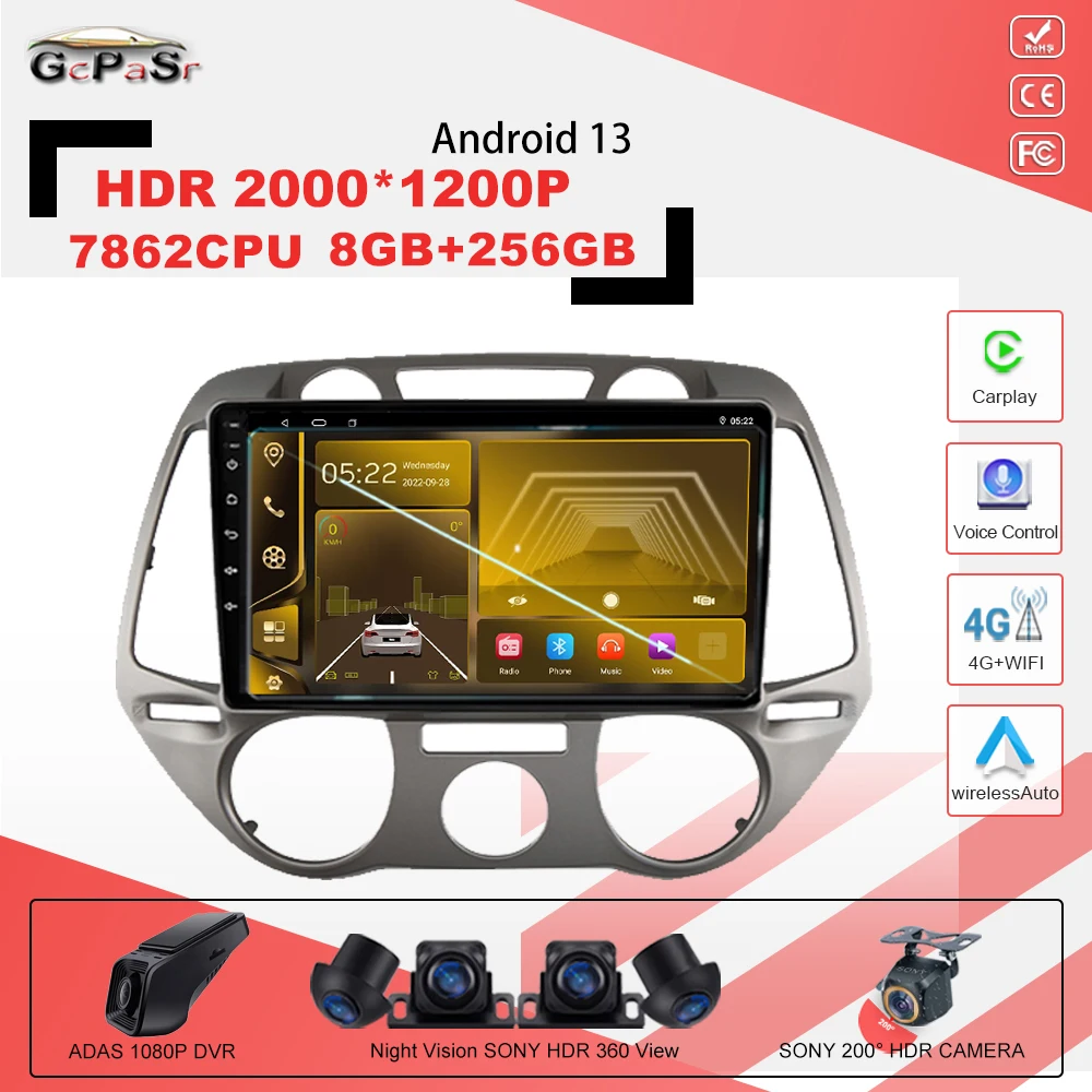 

Автомагнитола для Hyundai I20, мультимедийный проигрыватель на Android 13 с GPS-навигацией и сенсорным экраном для Hyundai I20, 2012, 2013, 2014, Au7862CPU