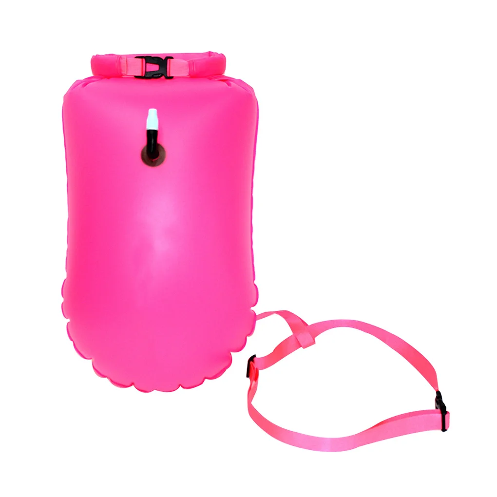 

Highly Visible Safety Buoy Bag PVC Inflatable Waterproof Open Water Swimming Training Dry Storage Bag