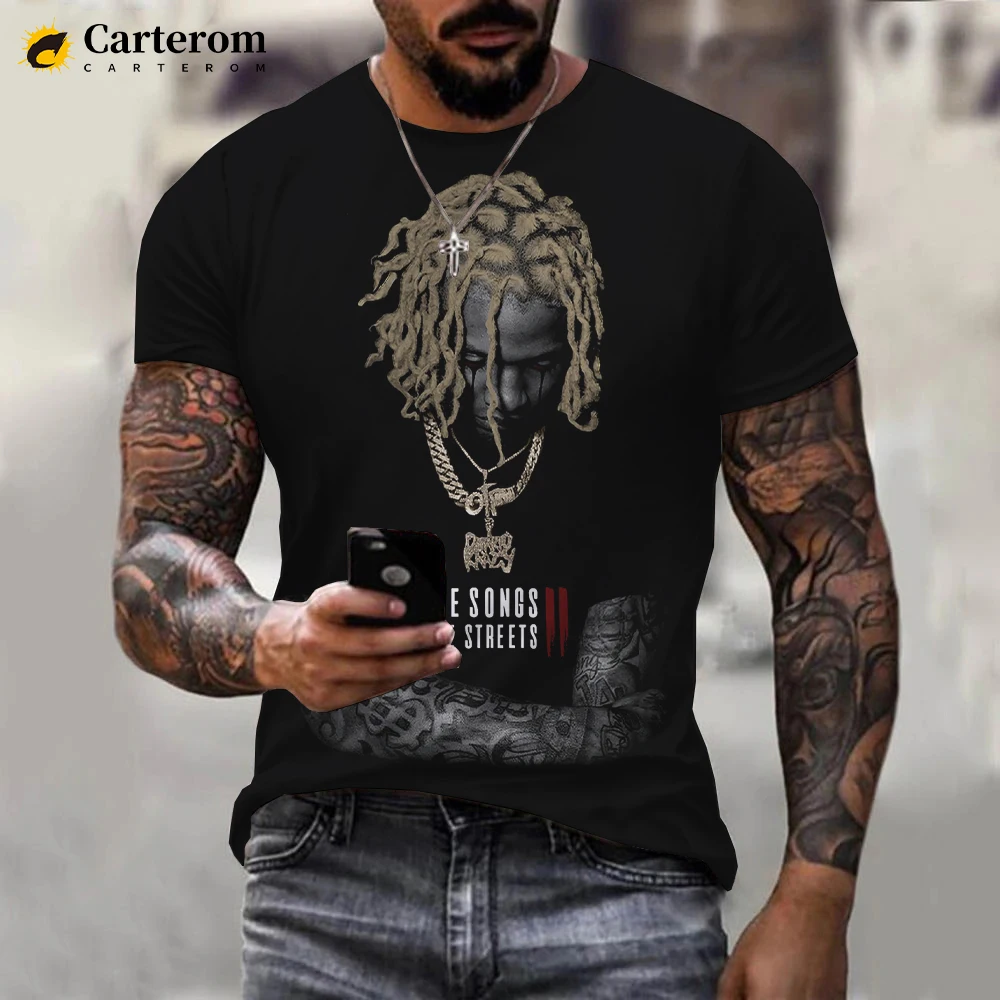 

2022 Lil Durk 3D Printed T-shirt Hip Hop Rapper Men Women Cool T Shirt Unisex Summer Fashion Casual Street Oversized Tops