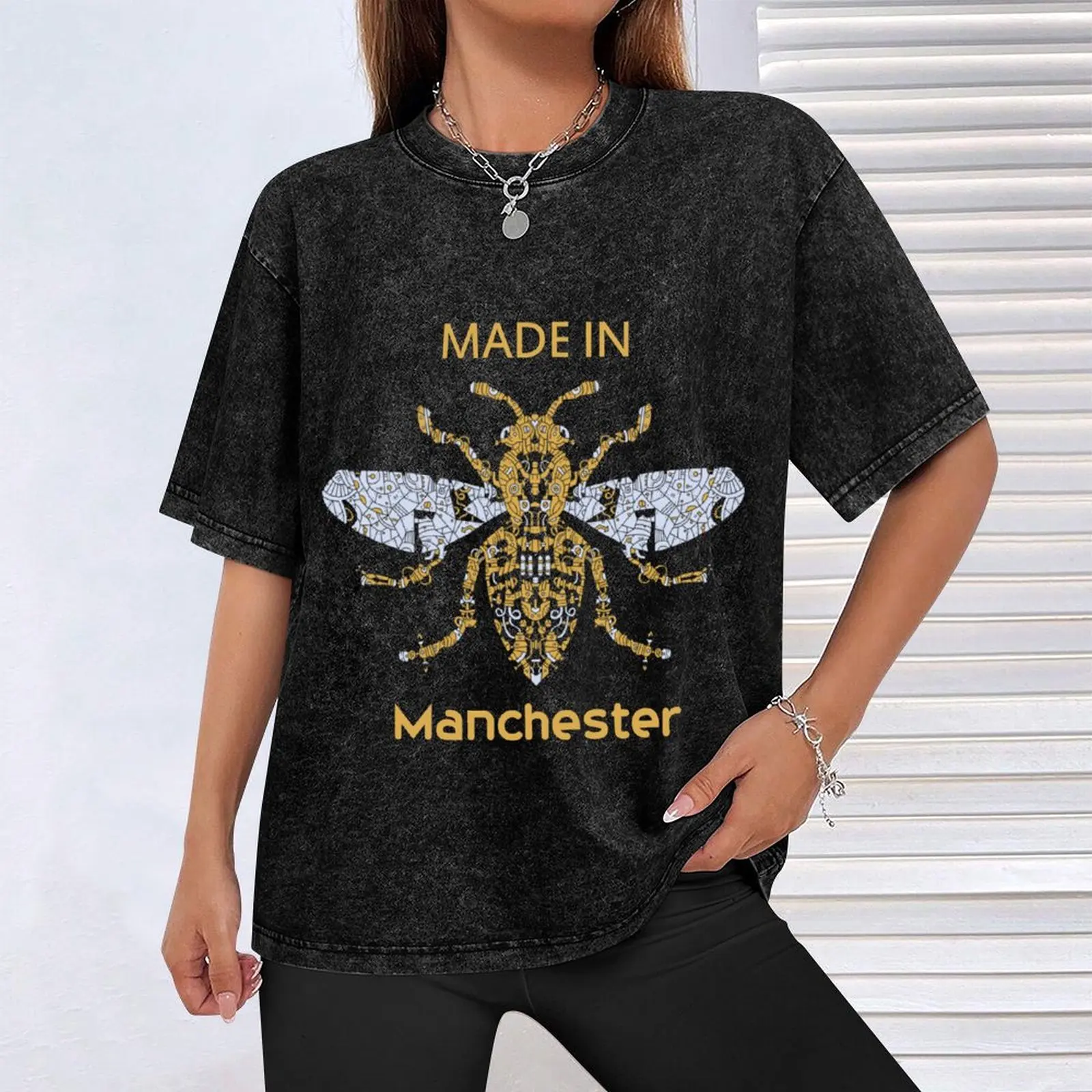 Футболка Manchester Bee- Workerbee синие арховные рубашки-тяжеловесы футболки с рисунком