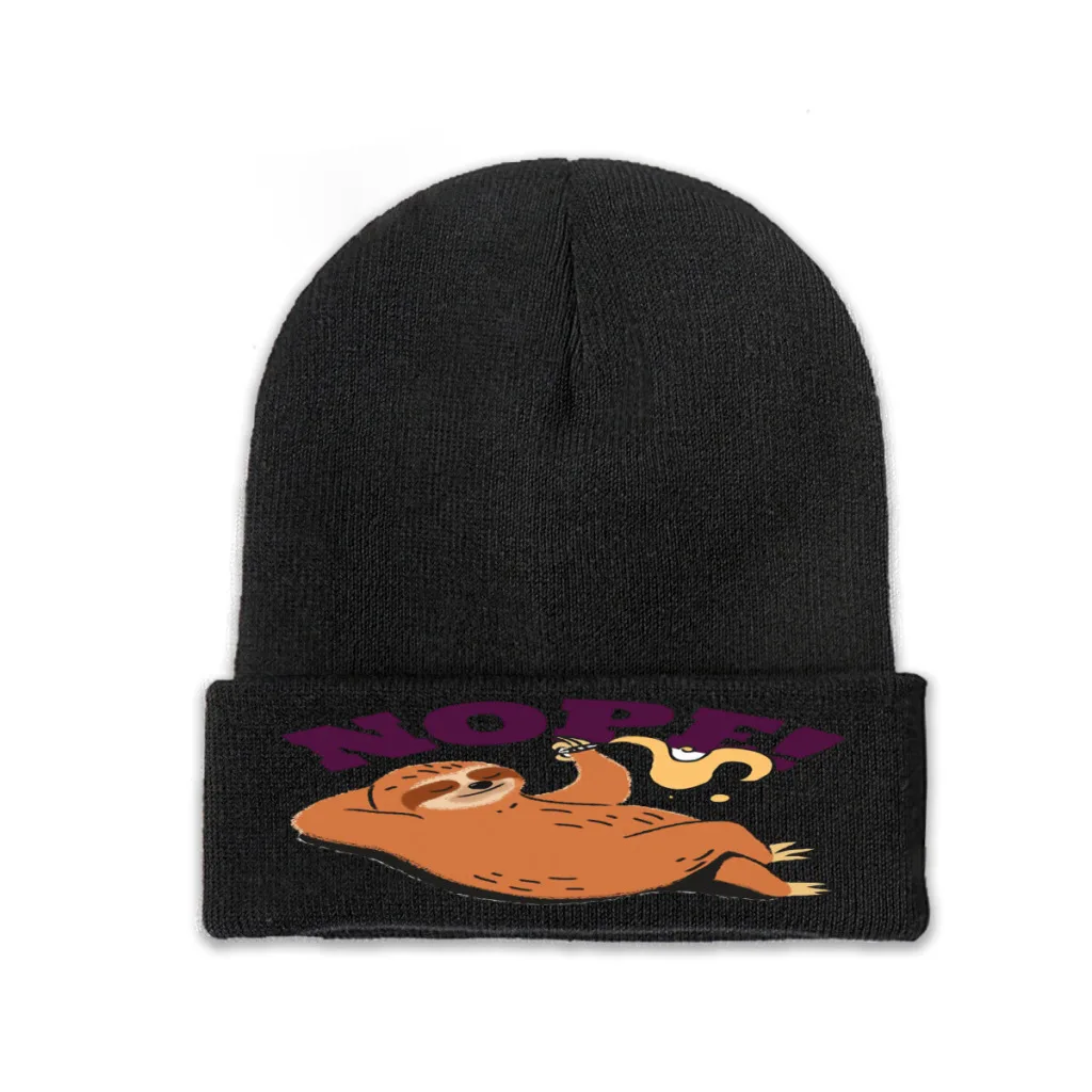 

NOPE Folivora Cute Funny Like Animals Knitting Beanie Caps Skullies Beanies Ski Caps Soft Bonnet Hats Winter Warm