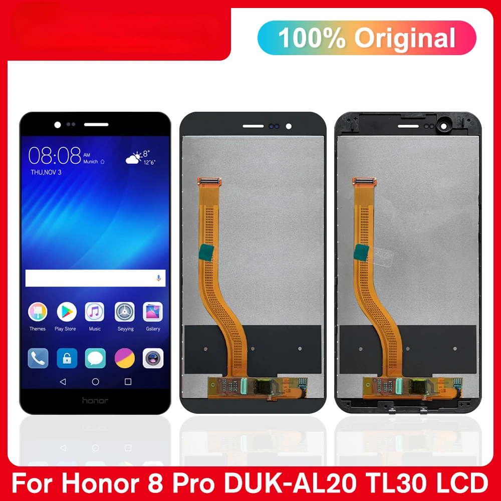 Original 8 Pro LCD Display Replacement + Touch Screen Digitizer, For Honor V9 DUK-L09 AL20 TL30 Display Repair
