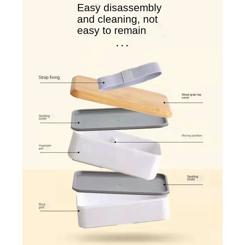 ABHG 2-слойный ланч-бокс для детей бенто-бокс студенческого офисного работника