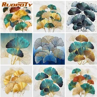 ruopoty diy diamond painting leaf 5d diamond embroidery flower kits full square mosaic handmade gift