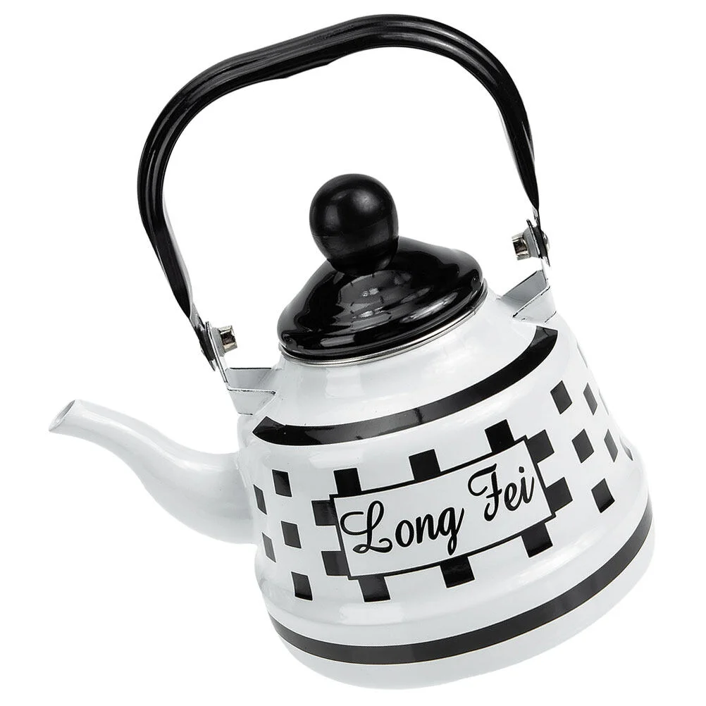

Enamel Tea Kettle Stovetop Daily Use Pot Handle Coffee Supply Hotel Teakettle White Tea Kettle