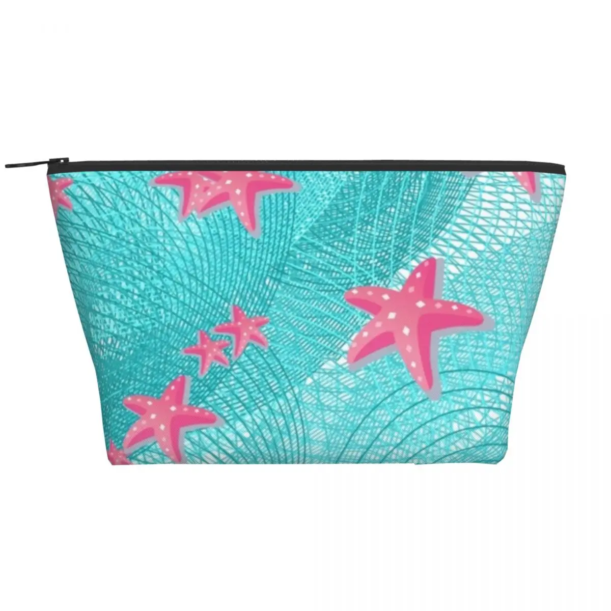 

Cute Animal Print Zipped Storage Organizers Pink Starfish For Makeups Large Capacity Makeup Pouch For Girls Cosmetic Bags