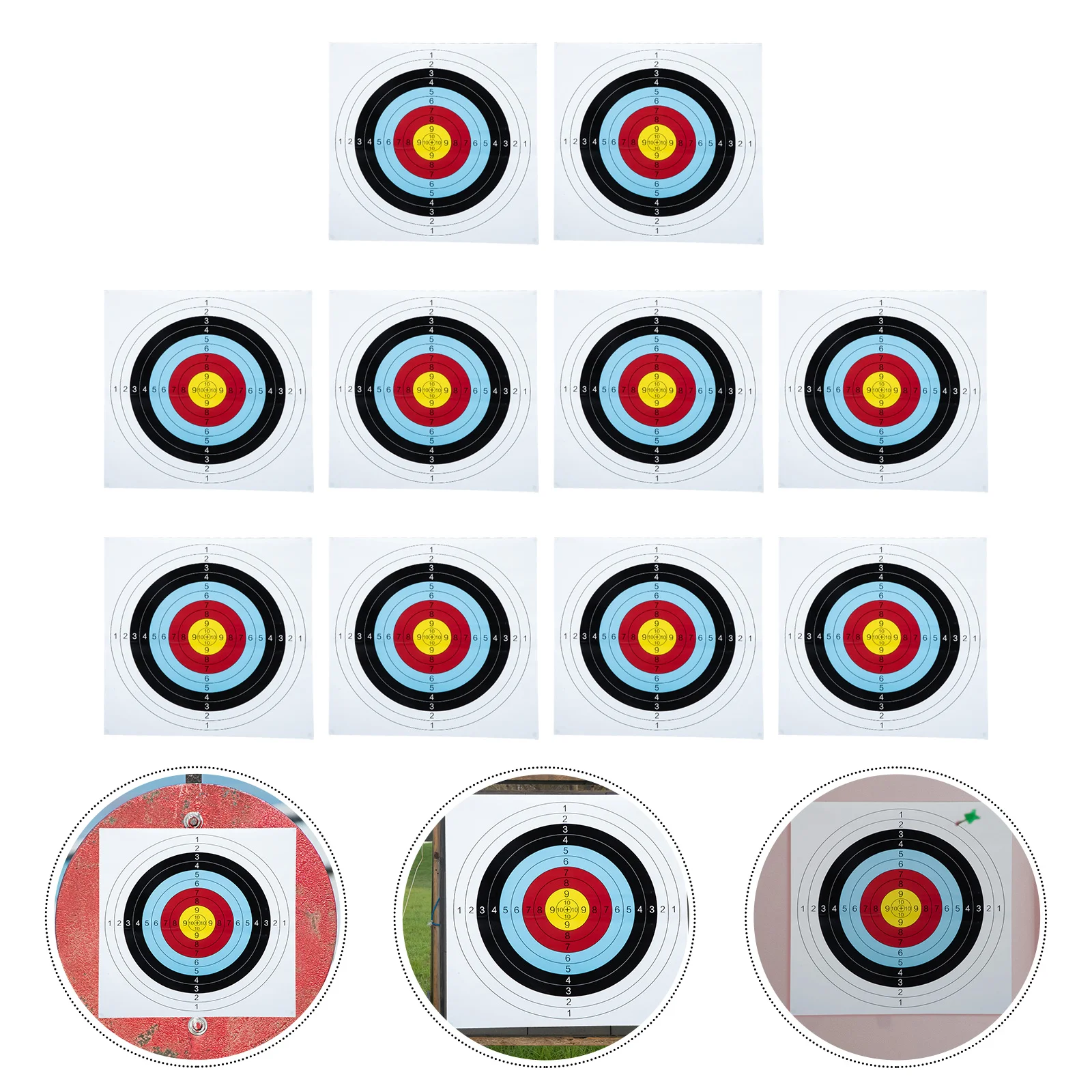 

10Pcs Target Sheets Darts Paper Target Archery Targets Sheets Shooting Target Paper