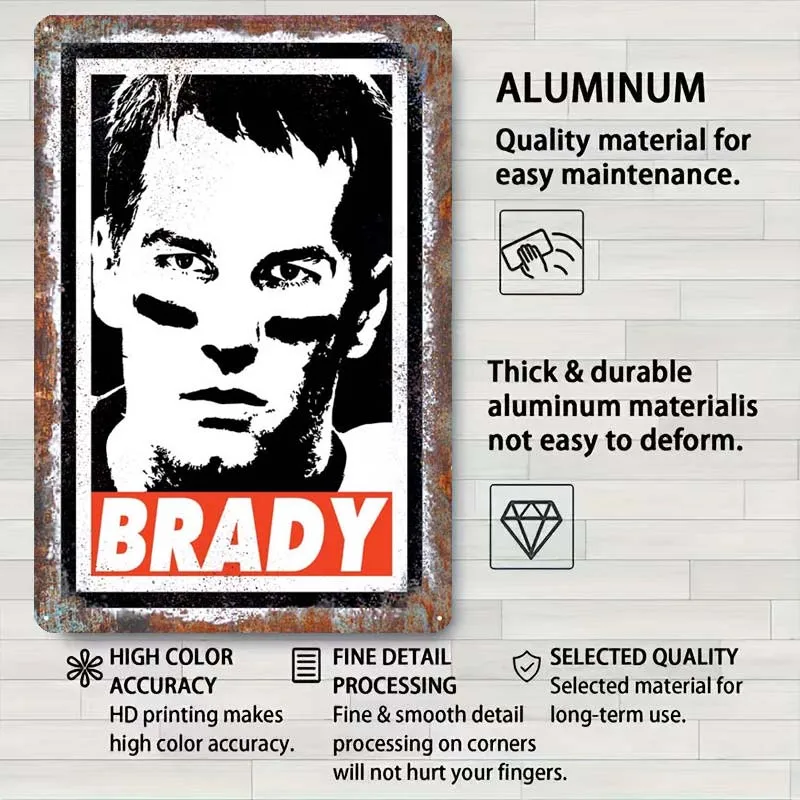 Знак Тома Брэди персонализируемый спортивный плакат ретро металлические