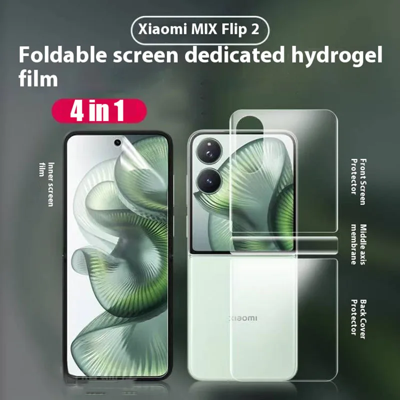 Фото 4 в 1 матовая гидрогелевая мягкая пленка из ТПУ для Xiaomi Mix Flip 2, внутренняя внутренняя внешняя наклейка на шарнир, защитная пленка для всего тела, Mix Flip №1