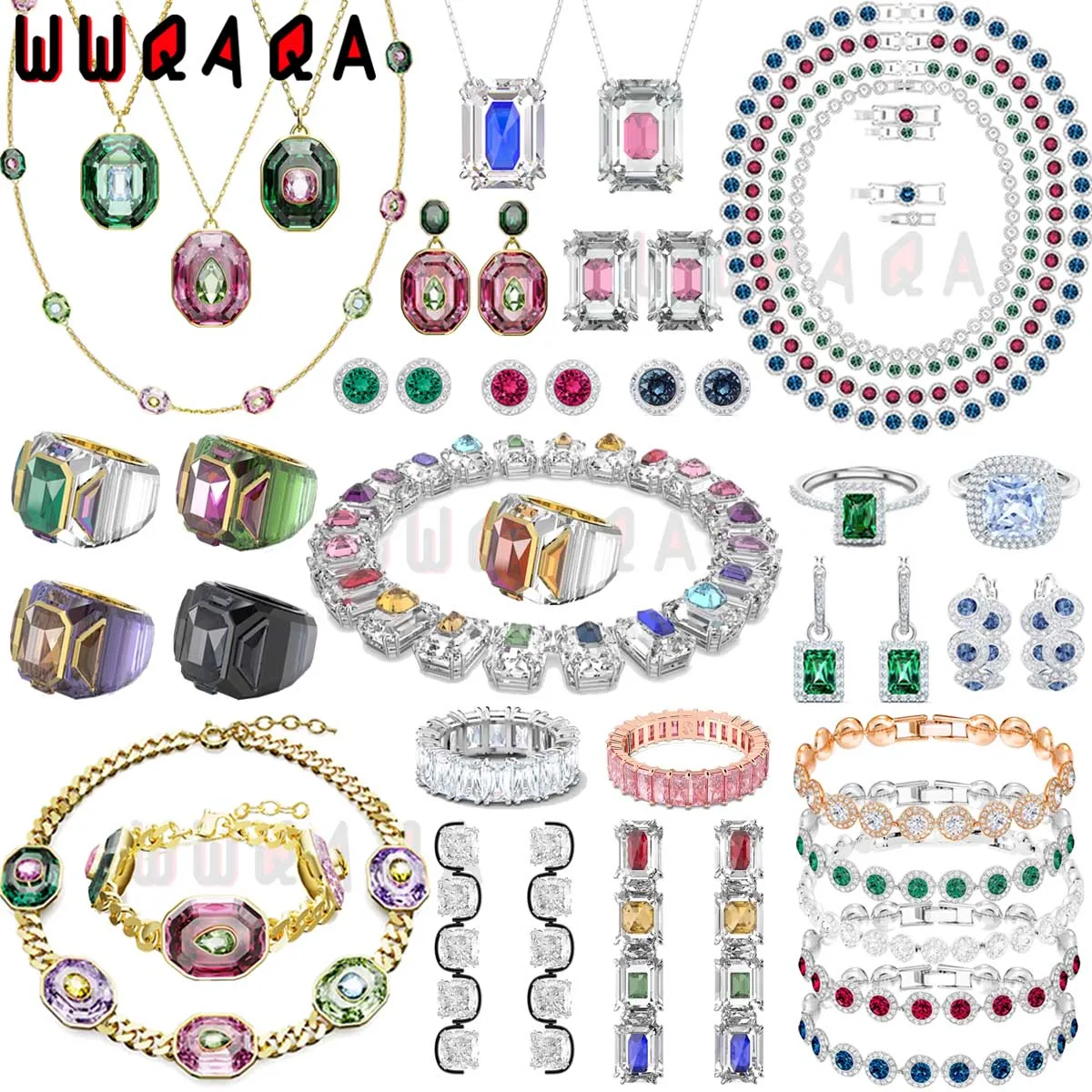 swa-2023-оригинальные-бутиковые-Ювелирные-наборы-очаровательные-роскошные-золотые-зеленые-Австрийские-кристаллы-высокого-качества-ожерелье