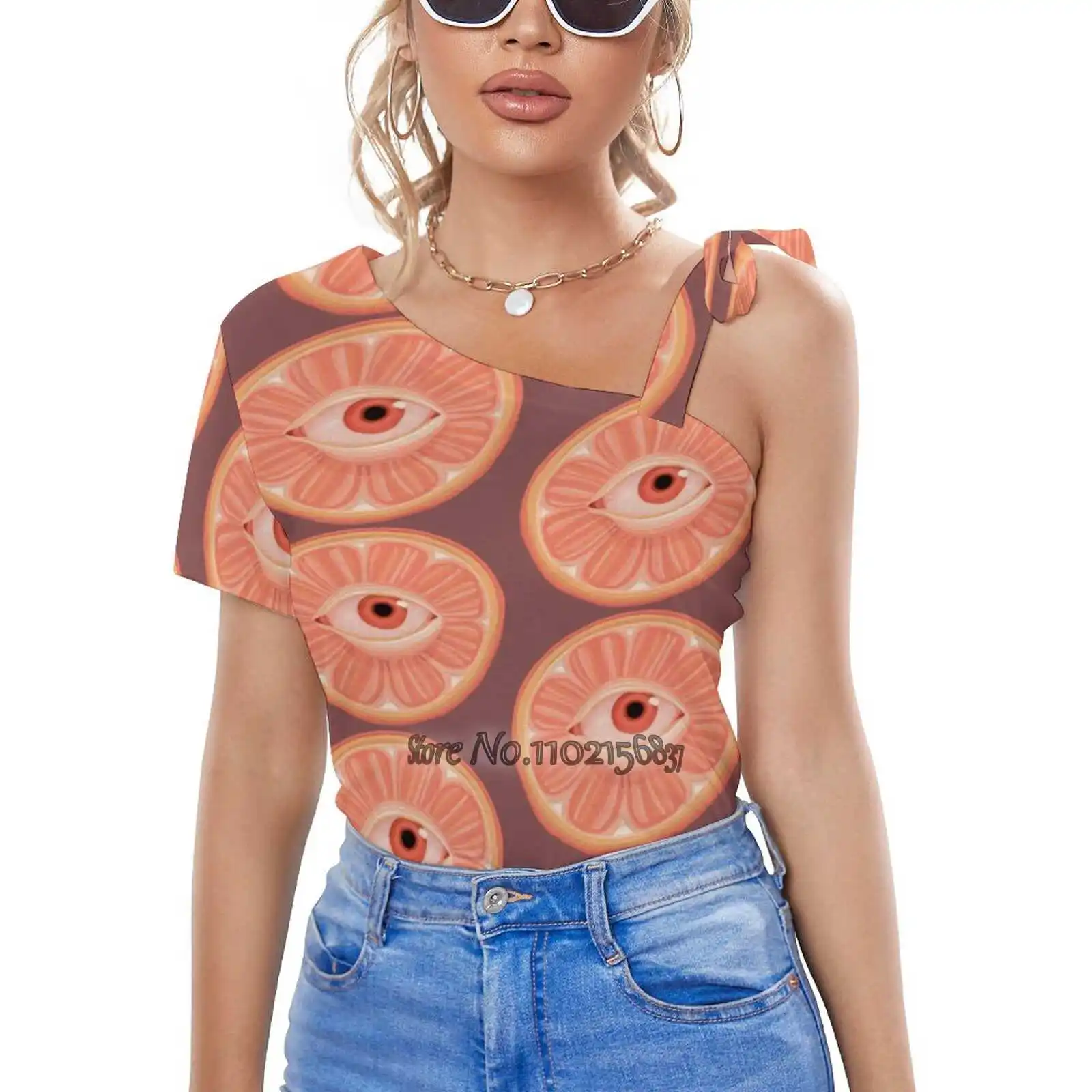 

Женская футболка с принтом «See Orange», летние сексуальные топы, уличная одежда, корейские топы, топы Rae Preterthings, апельсиновый цитрус, апельсинов...