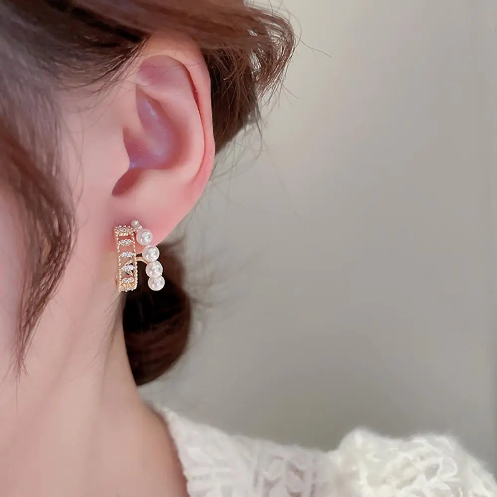 

1 Pair Stud Earrings Attractive Gift Vintage Double Huggie Hoop Earrings Women Jewelry Women Earrings Hoop Earrings