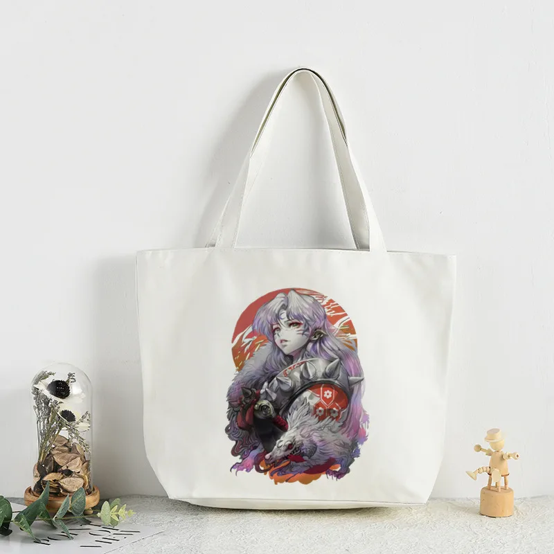 

Сумка для супермаркета Sesshoumaru Inuyasha Kagome японская Манга Аниме для женщин/мужчин с принтом для ежедневного использования вместительные сумки