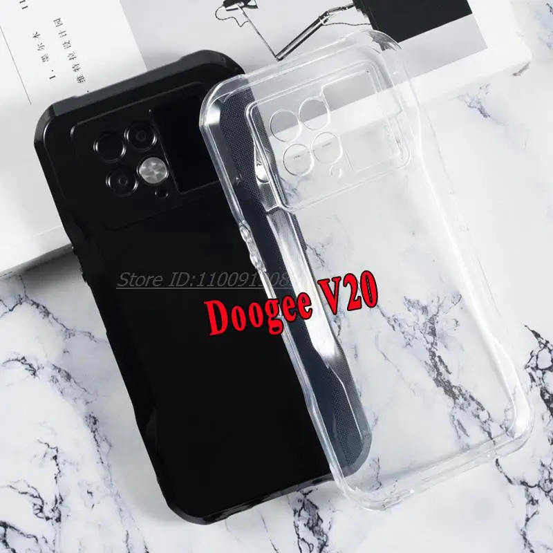 

Dirt-resistant Clear Fitted Case For Doogee V20 Silicone Case For Capa Doogee V20 Dual 5G Soft Black TPU Phone Cover Coque Funda
