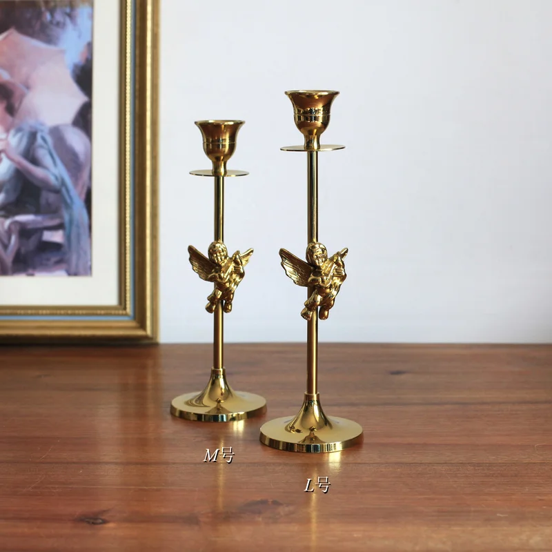 

European Candle Holder Brass Stand Vintage Dining Table Wedding Candle Holders Living Room Dekoration Home House Decoration