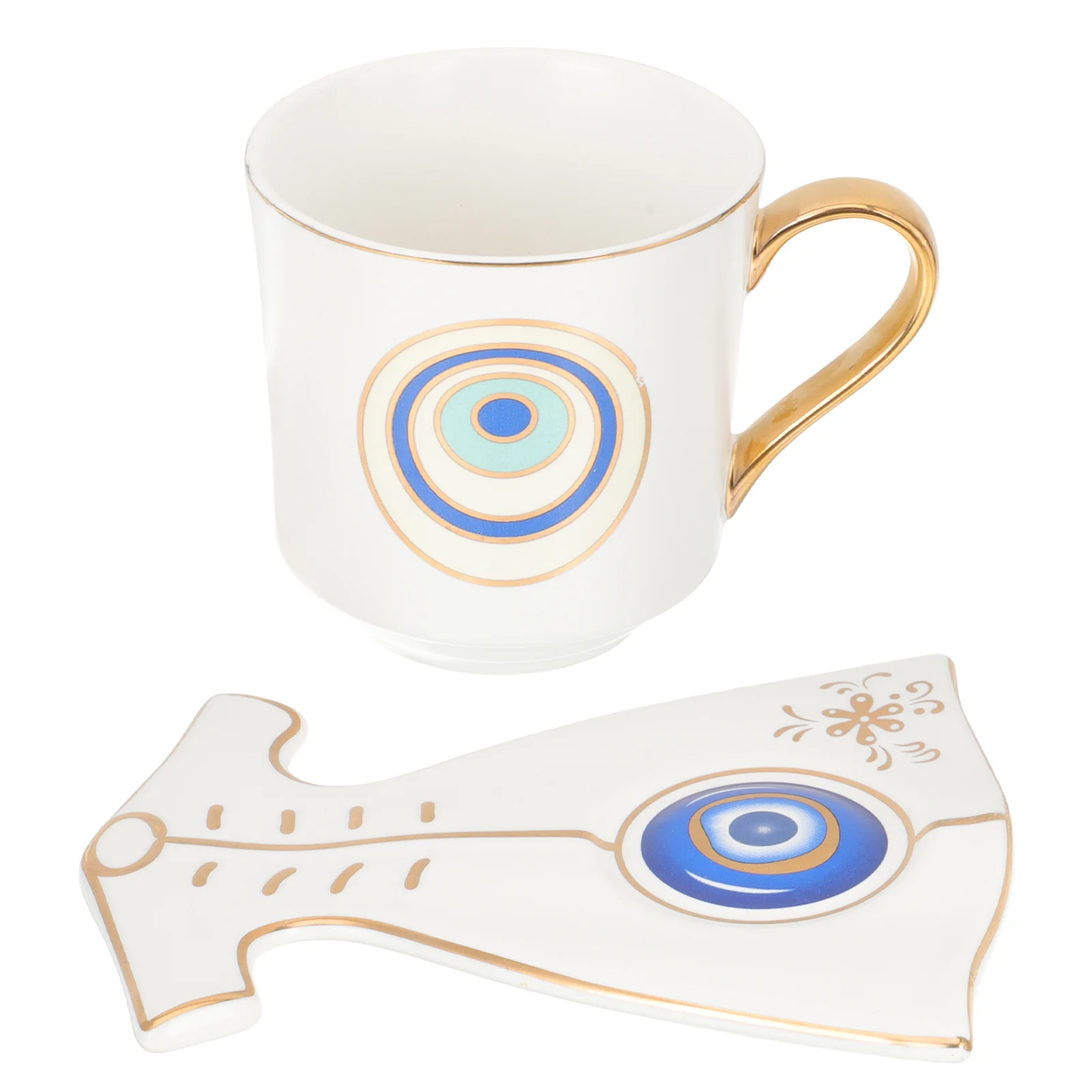 

Cup Eye Coffee Tea Evil Mug Set Cupssaucer Espresso Porcelain Hamsacappuccino Ceramic Dish Saucersdecor Trinket Turkish Home