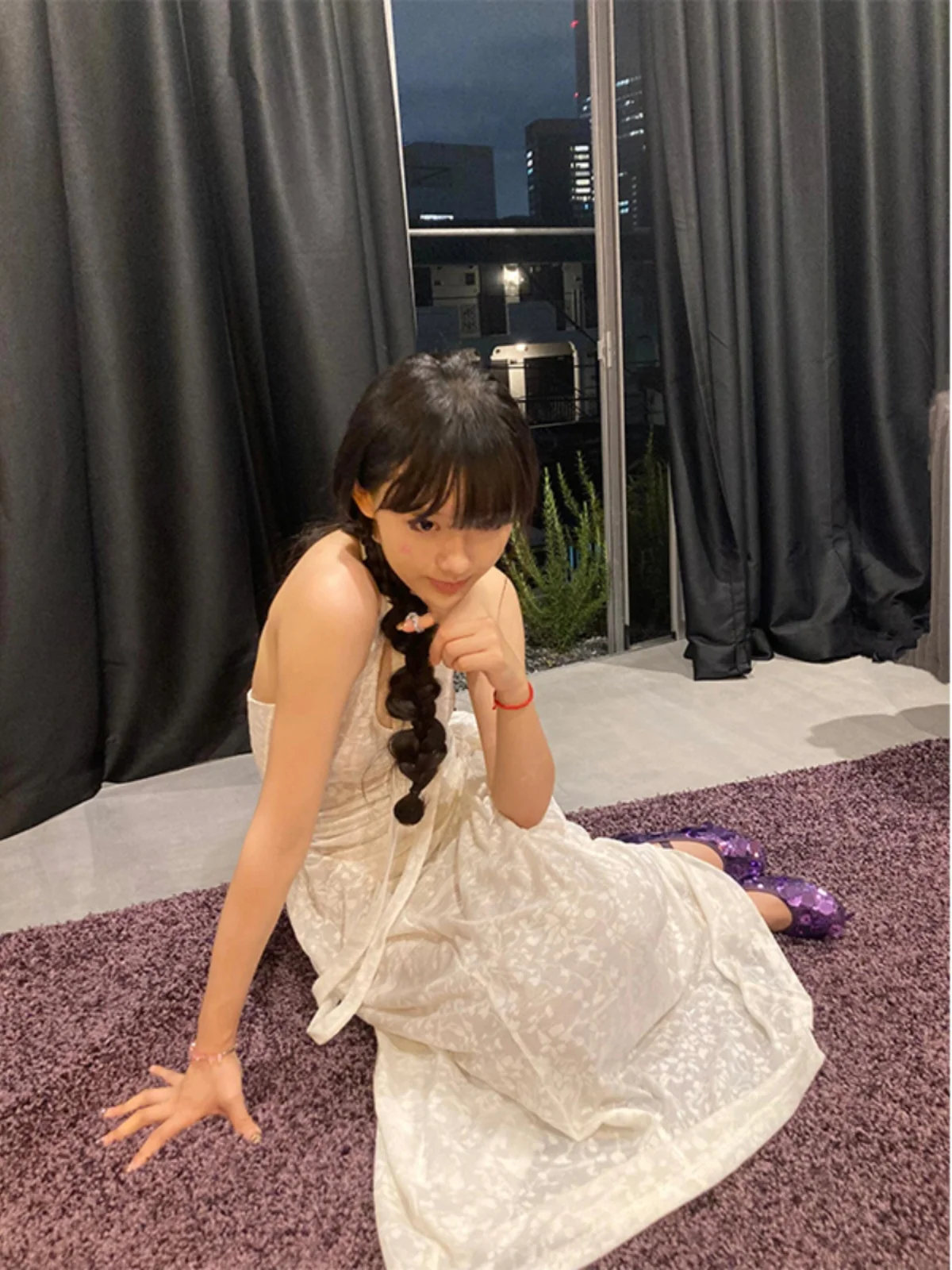 Женское летнее жаккардовое платье легкое Прозрачное с отложным воротником без