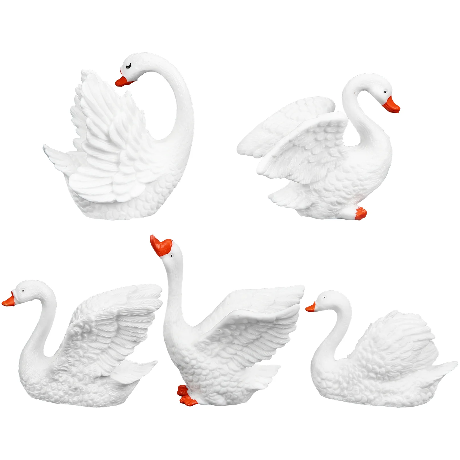 

5pcs Micro Garden Landscape Small Ornaments Miniature Swan Swan Decorations Miniature Swan Ornaments Swan Statue Swan Figurine