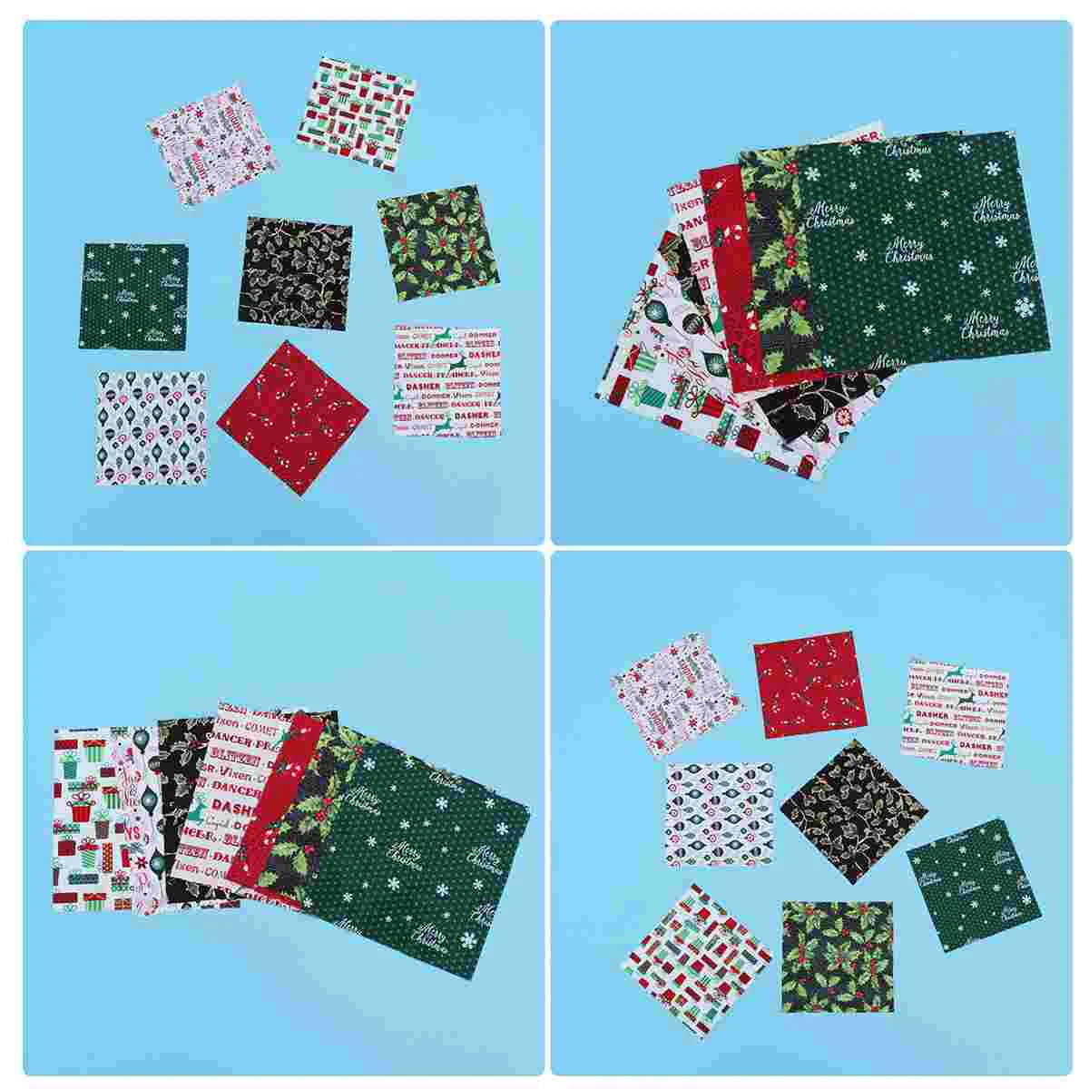 

Fabric Christmas Sewing Squares Patchwork Cotton Quilting Bundle Cloth Craft Winter Precut Fat Diy Quarters Quilt Floral Square