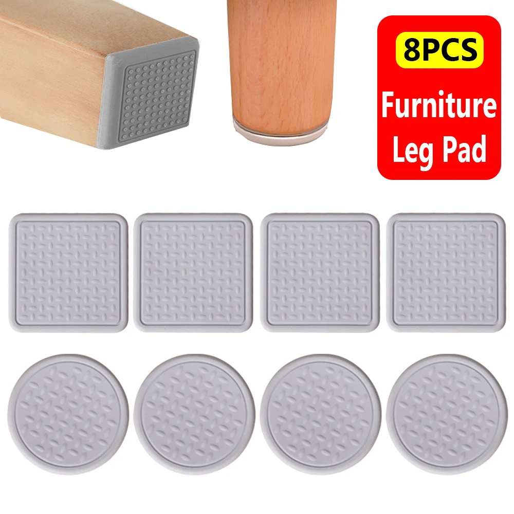 

8PCS Home Mute Table Leg Caps Self-Adhesive Furniture Leg Pad Floor Protector Chair Feet Cover Sofa