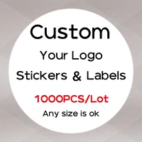 1000 pcs custom stickers customize logo label sticker personalized stickers packaging labels design your own sticker
