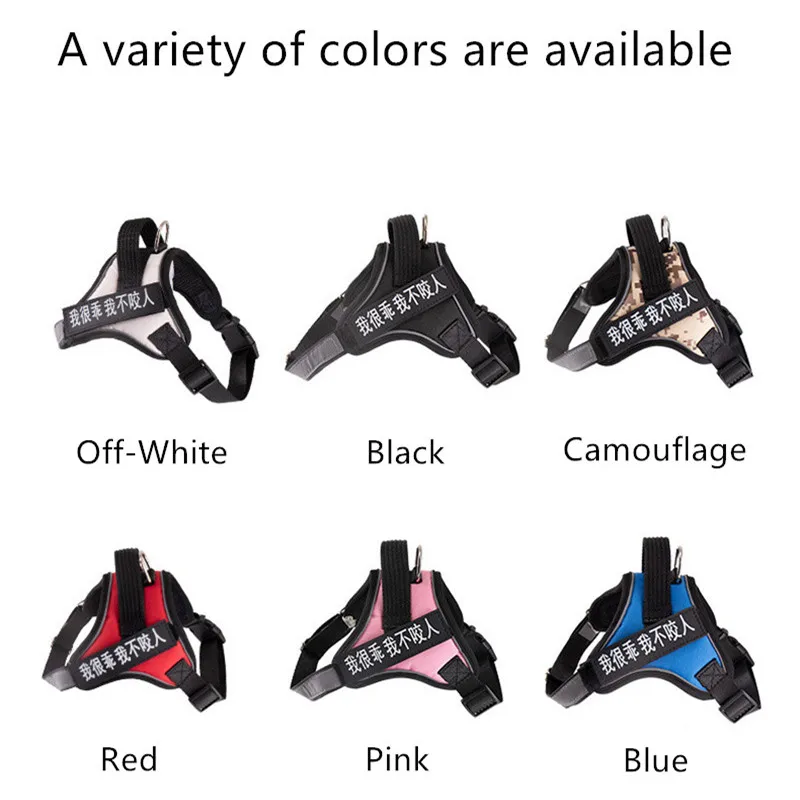 

Reflective Breathable Adjustable Personalized Dog Collar Chain Leash Pet Harness Vest Small Large Dog Walk Training Accessories