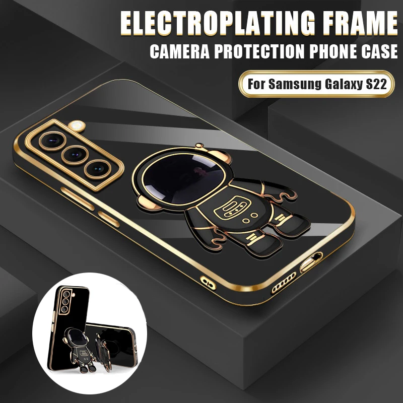 Чехол для телефона с подставкой в виде астронавта Samsung S22 S21 Ultra S20 FE Plus A32 A52 A33 A73 A53 5G