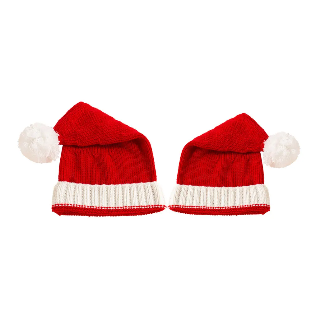 

Модель 2022, милая мягкая шапочка-бини с помпоном для взрослых и детей, шапочка с Санта-Клаусом, подарок для новогодвечерние, украшение для Рождества