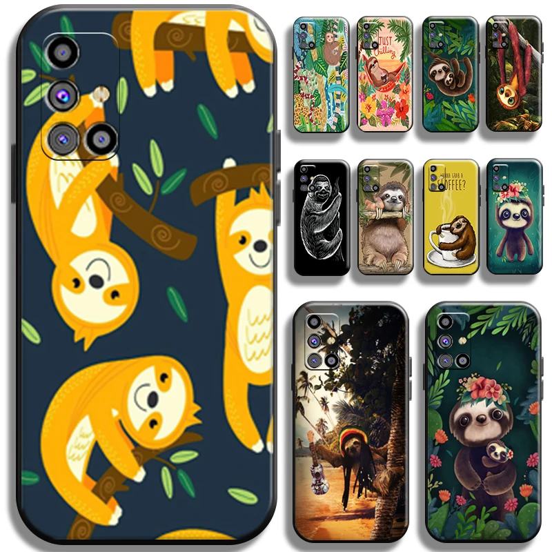 

Cute Cartoon Anime Sloth For Samsung Galaxy M31 M31S Phone Case TPU Liquid Silicon Carcasa Cover Shockproof Soft Funda Shell