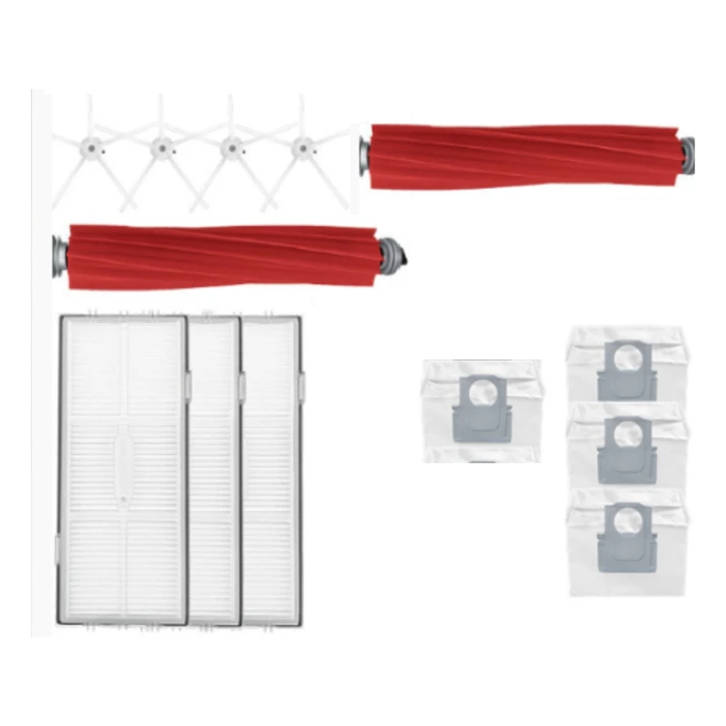 

For Roborock S7 Maxv Ultra/T8plus Main White Pentagonal Brush Antibacterial Cloth Disposable Cloth Filter Dust Bags