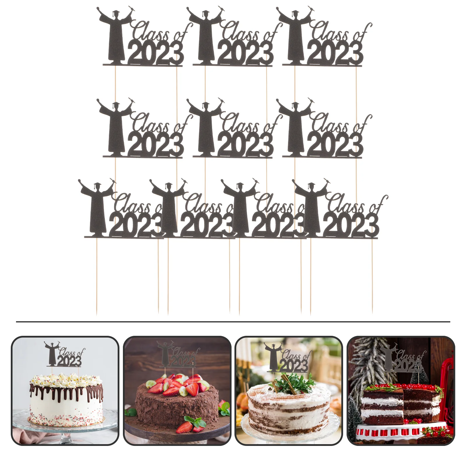 

Cupcake Graduation Picks Grad Topper Toppers Cake Decorations Paper Dessert Ornamentscupcakes Congrats Pick