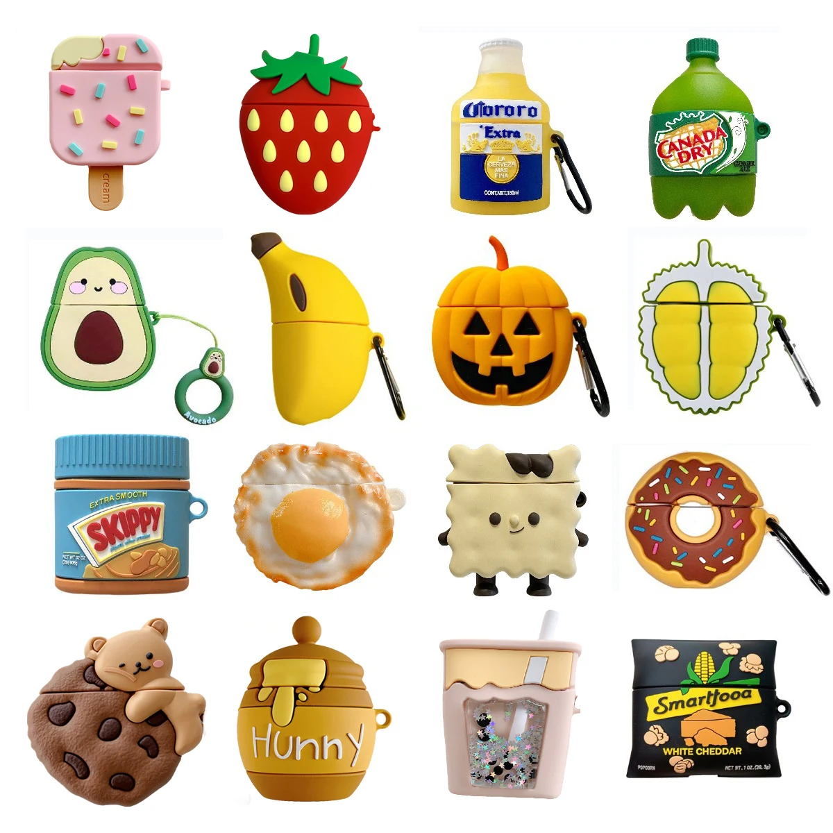 

Fruit Drinks Donauts Silicone Earphone Case For Apple Airpods 2 1 Soft 3D Cute Bluetooth Headphone Box fundas For Airpods Pro